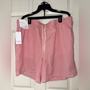 Red and White Striped Shorts